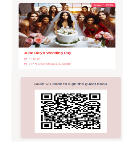 Get a trackable QR Code for your guests to scan and enter their info.