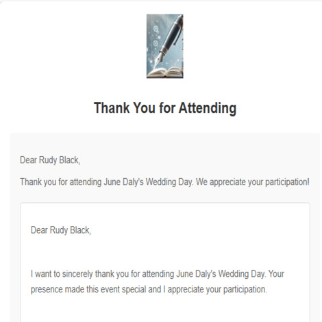 Customize an automated message to be sent to attendees.